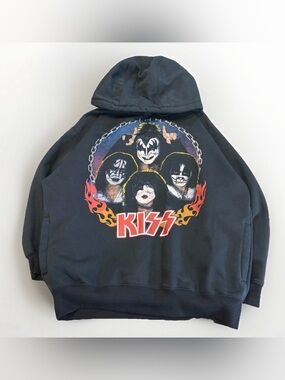 Y2K Vintage KISS Hoodie 2003 Alive World Domination Tour Merch Size XL Rock Band